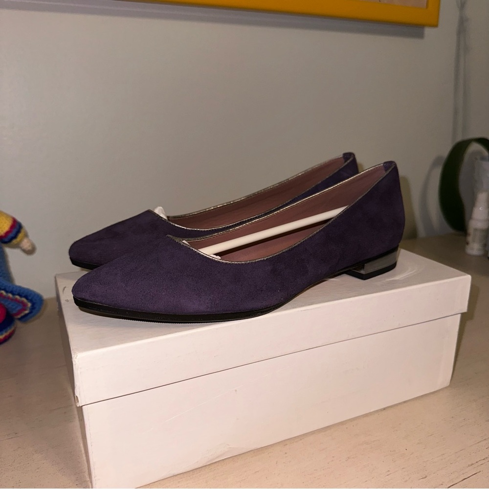 Purple Suede-Like Minimalist Flats
